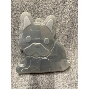Melii Bulldog Snackle Food Container Gray Frenchie Dog Bento Box 6 Slot
